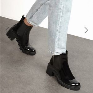 JustFab “Roonie” patent lug boot